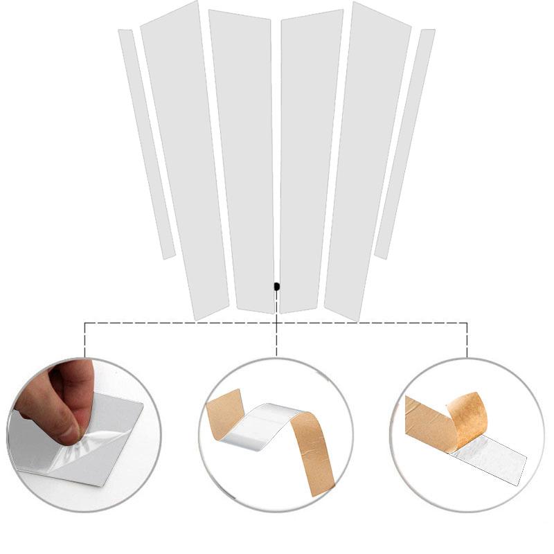 Car B C Pillar Post Trim Sticker Accent Cover Mirror Chrome Exterior Decoration Window Moulding 6pcs/set for Skoda Superb 2009-2015 B6 (3T)2009-2015