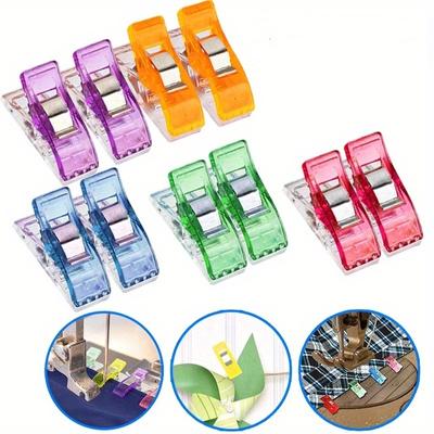 50Pcs Multipurpose Sewing Clips Colorful Binding Clips Plastic Craft Quilting Clips Sewing Craft Clamps for Sewing Binding