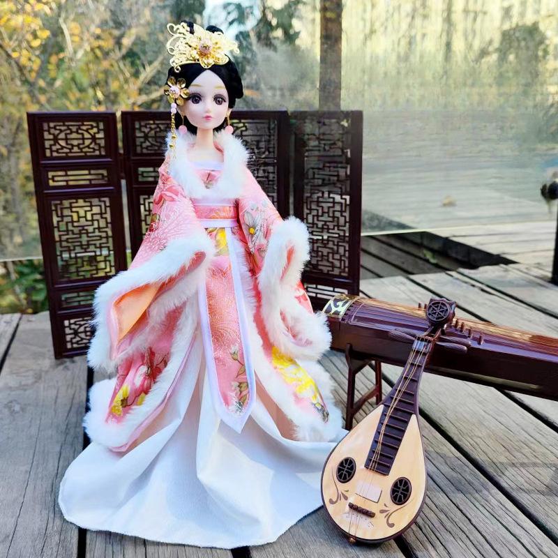 1 Pies 30cm Doll with Ancient Clothes Suitable for 1/6 Doll Acssories Chinese Style Girl Dress Toys for Children