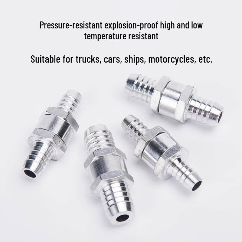 High-Temperature Resistant Aluminum Alloy Fuel Check Valve for Gasoline & Diesel (6/8/10/12 mm)