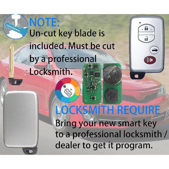 Smart Key for Toyota Camry Avalon 2006-2011, Alliskeys Key Fob Fit for HYQ14AAB 271451-0140 89904-06041 89904-33181 Gray