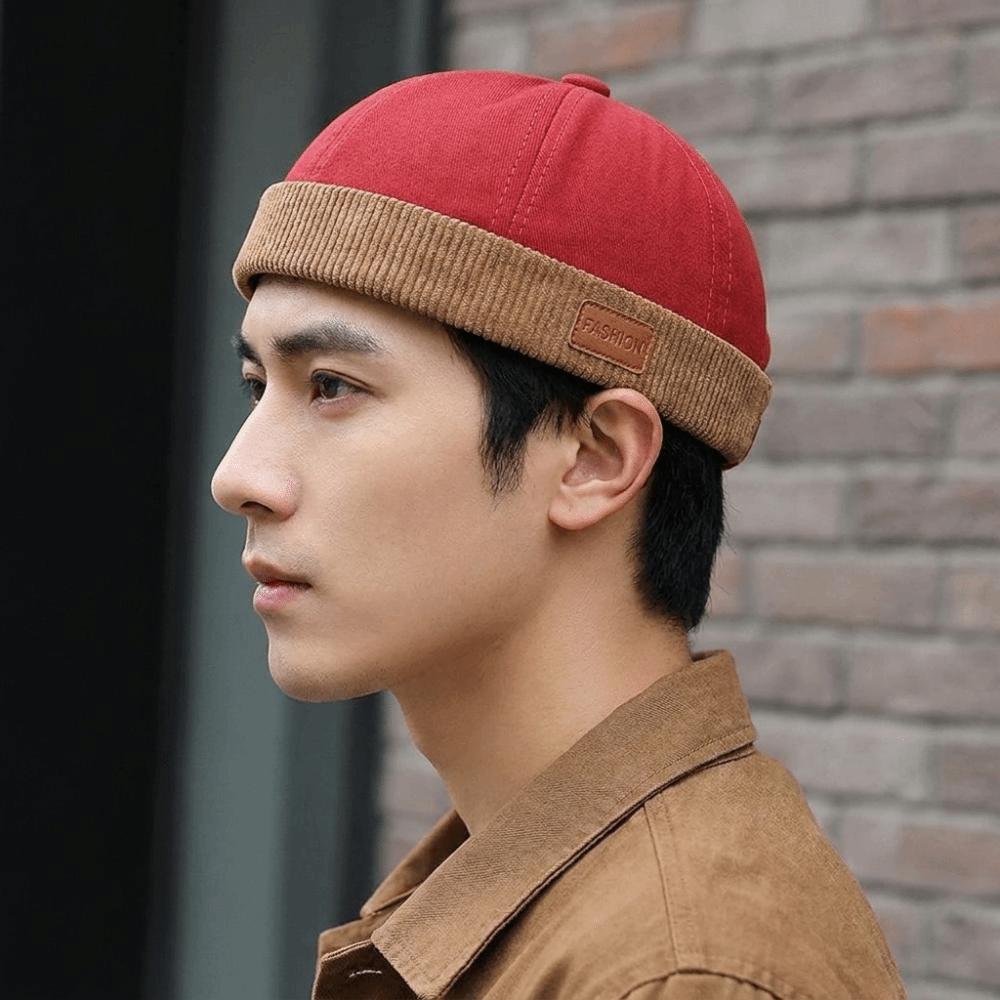 Brimless Dome Melon Cap Solid Color Bucket Cap Casual Landlord Hat Travel