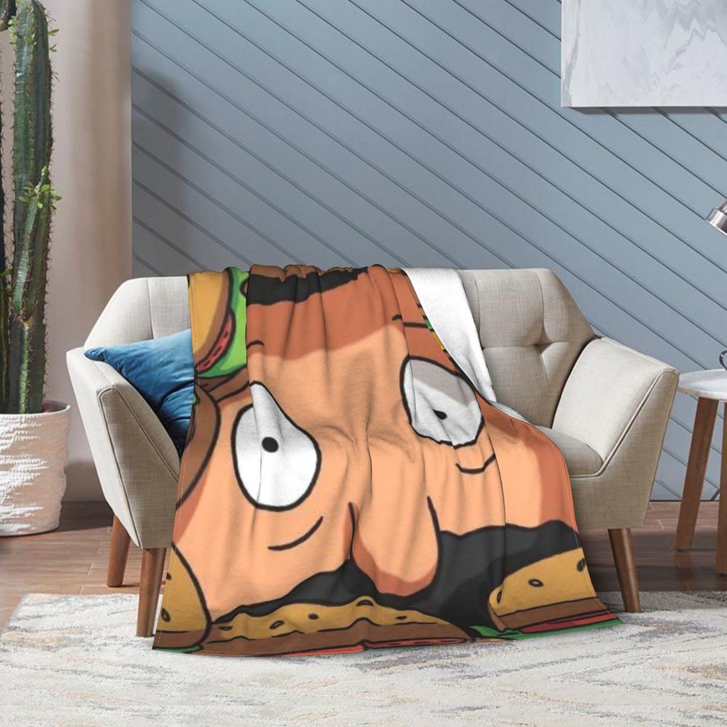 Bobs Funny B-Burgers Blanket Multi-size Soft Fuzzy Plush  Throw Blankets for Sofa Couch and Bed