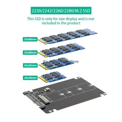Multi-Gender M.2 NGFF NVMe zu SATA3.0 Erweiterungsadapter mit schwarzem Kunststoffgehäuse für verbesserte Konnektivität