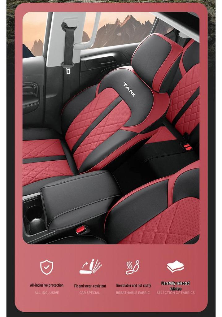 New Model Leather Car Seat Cushion for Tank 300 - Universal Five-Seater Four Seasons Cover