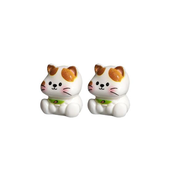 2 Pcs Mini Cat Micro Landscape Decoration Figurines Miniature Kittens Tiny Resin Animal H