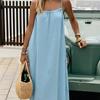 Camisole-Kleid für Damen, rückenfrei, lockerer langer Rock, Urlaubs-Zuhause-Stil