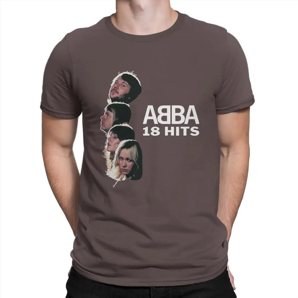 18 hits Man's TShirt A-ABBA Band O Neck Short Sleeve 100% Cotton T Shirt Funny Top Quality Gift Idea