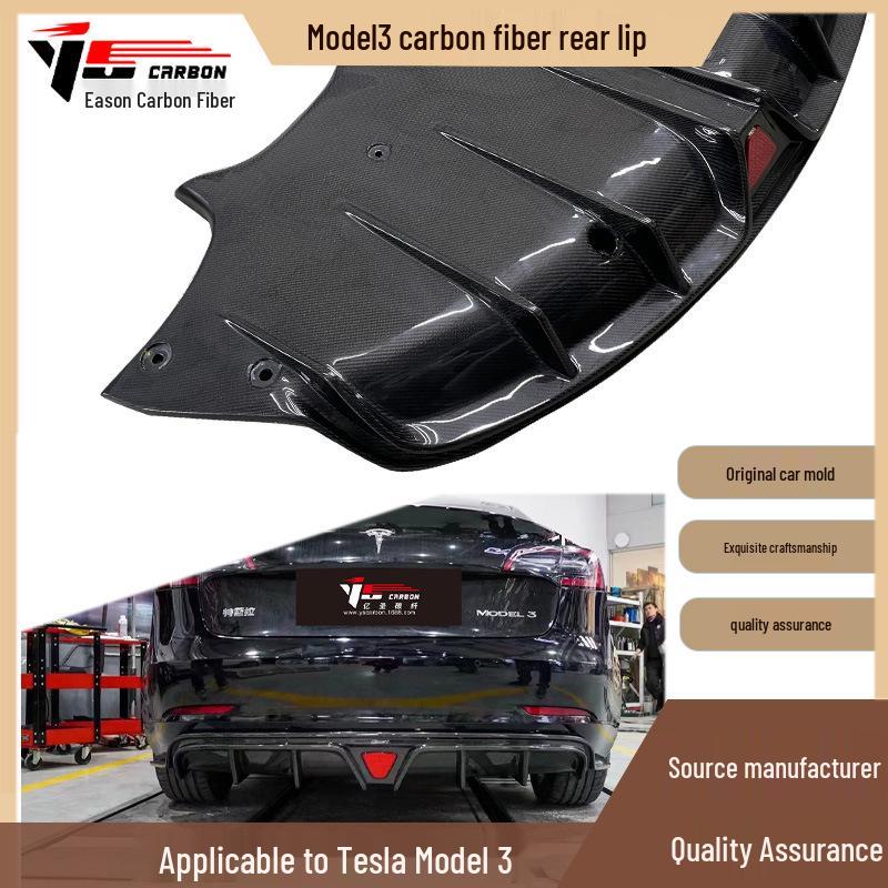 2019-IN Tesla Model 3 CMST Carbon Fiber Rear Spoiler Lip