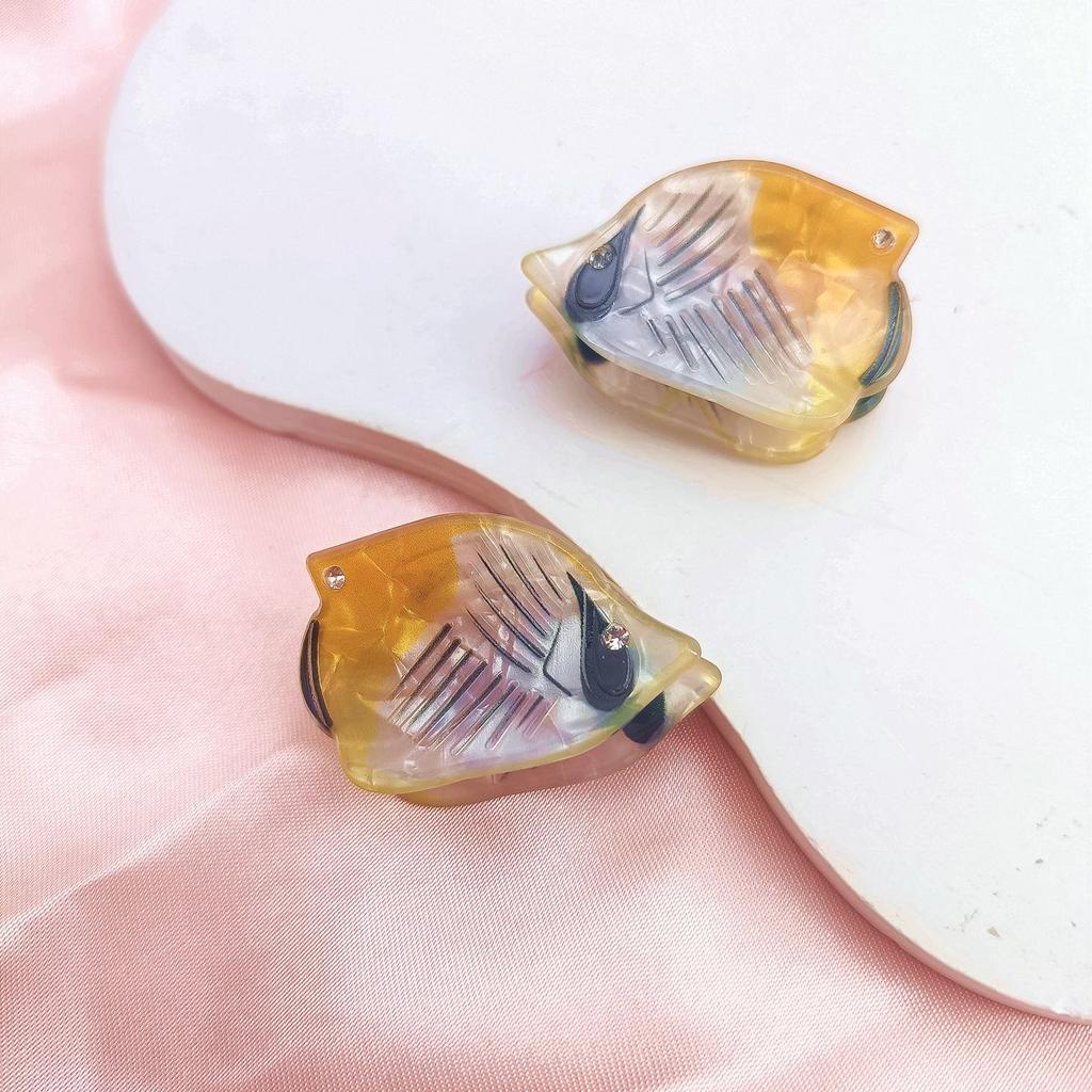 2 ks/sada Personalizované zvířecí sponky do vlasů Acetátové zvířecí sponky do vlasů Kreslená ryba Mini drápek do vlasů Doplňky do vlasů Mušle Dívky