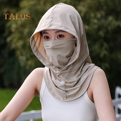 Sonnenschutz-Gesichtsschutzhut, Halsmanschette, LSF 50+, atmungsaktiv, kühlend, Eisseide, Sommer, Outdoor, Radfahren, Damen, Kapuze, Bandana, Schal, Gesichtsschutz