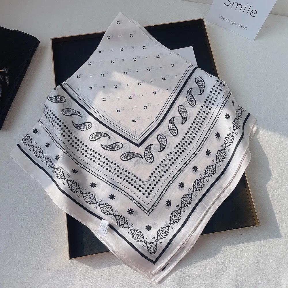 70cm Hair Print Silk Feeling Scarf For Women Fashion NeckTie Hand Bag Foulard Wrist Kerchief Shawl Wraps Hajib Lady