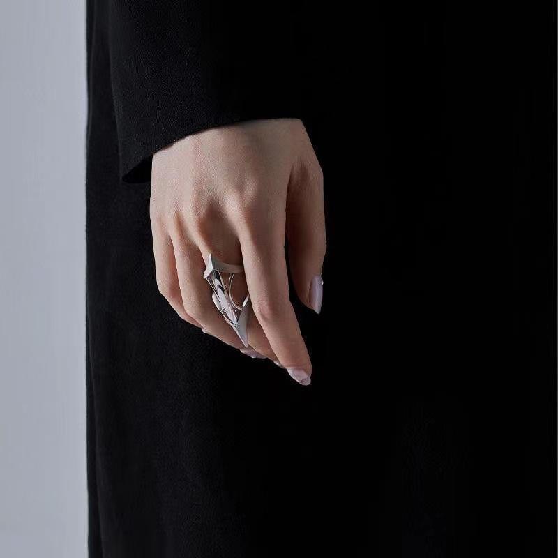 Gothic Punk Design High-End Ring, Retro Adjustable Opening Ring For Both Men And Women