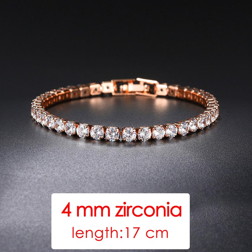 ZHOUYANG Tennis Bracelet For Women Luxury Colorful Optional 2.5mm CZ Crystal Rose Gold Color Gift Fashion Jewelry KC128