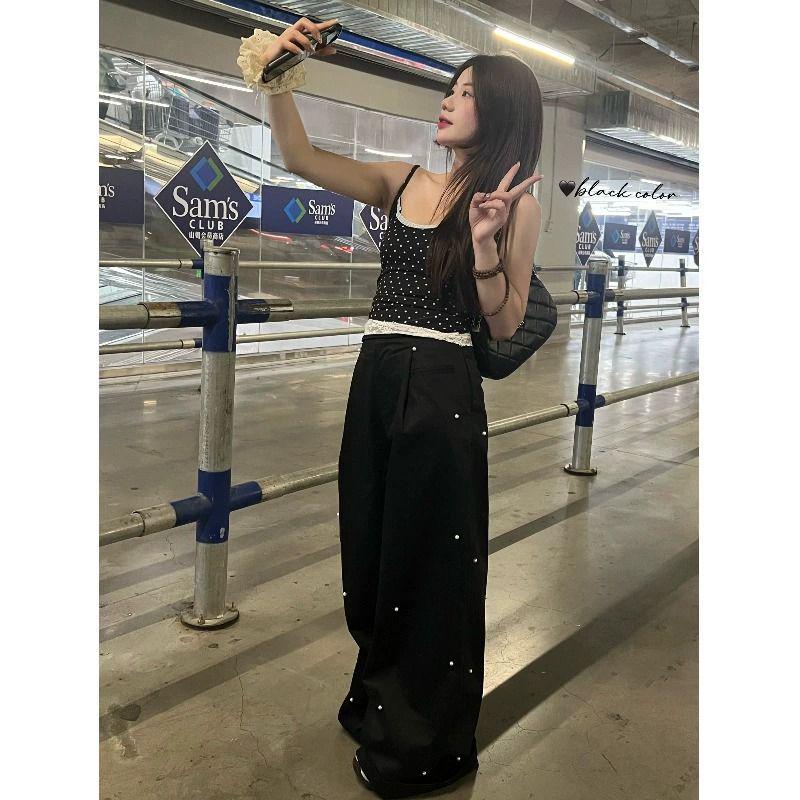 Elegant Polka Dot Lace Camisole - Chic Summer Vest for Women