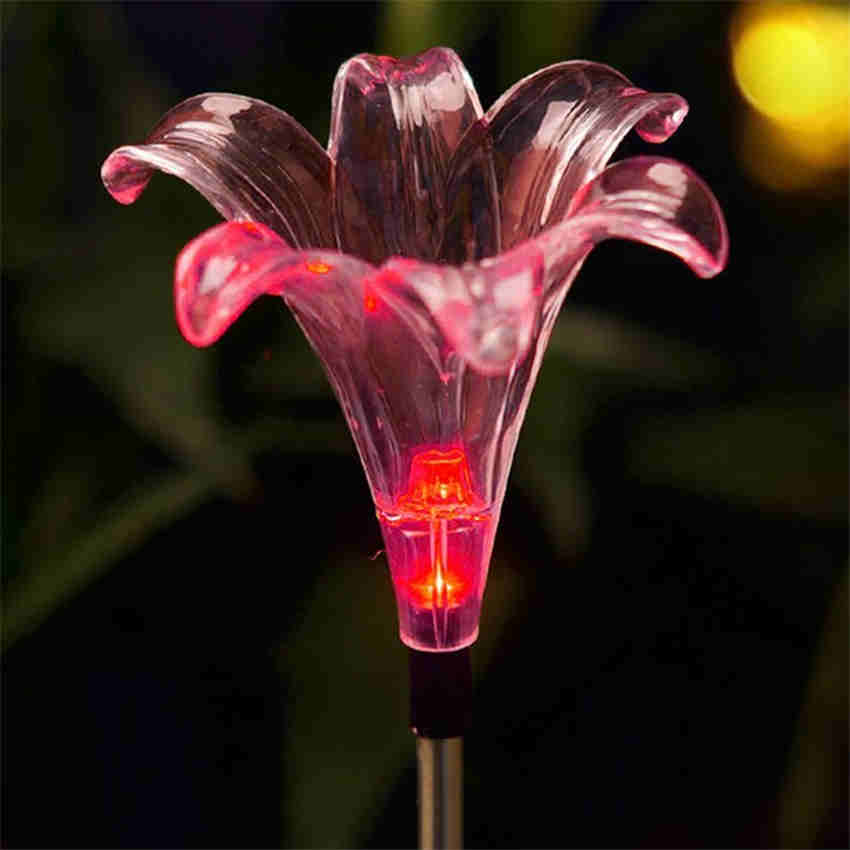 Flower Shape Solar Light Outdoor Solar Garden Light Yard Path Way Landscape Decor Light