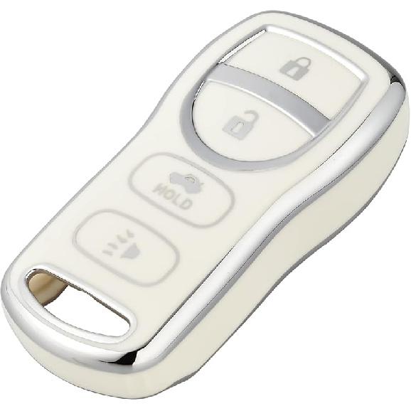 OFFCURVE Key Fob Cover for Nissan, Full TPU Protective Car Key Case Holder for Nissan Xterra Titan Armada Frontier Quest Sentra Infiniti FX35 FX45
