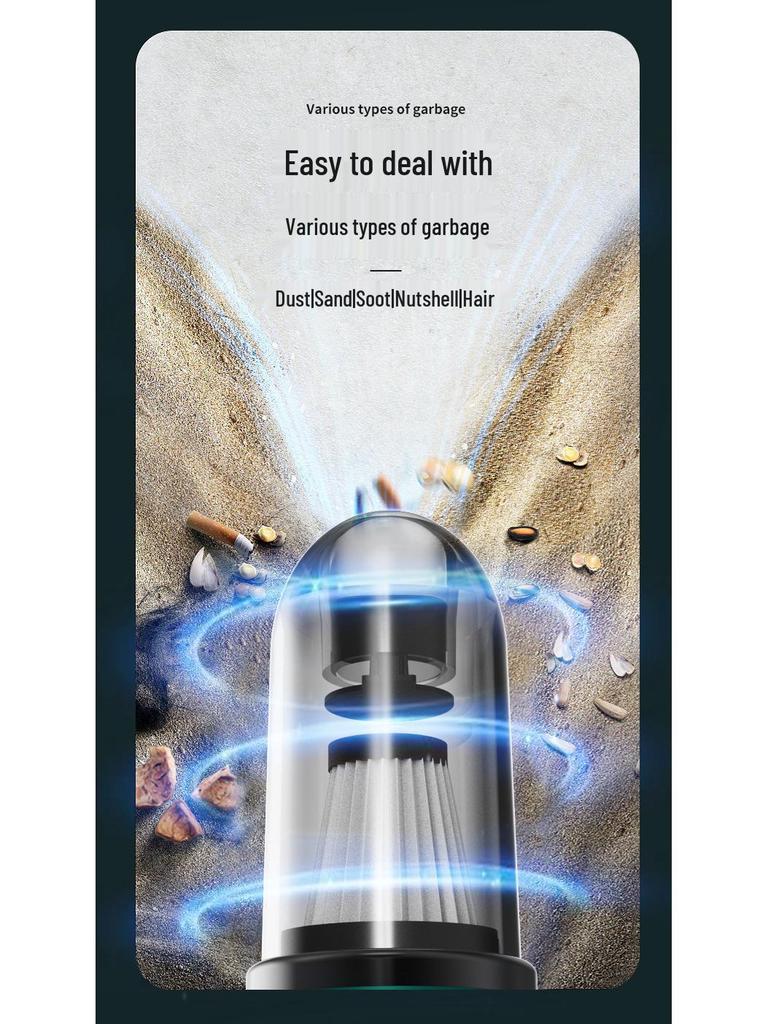 Powerful Cordless Car Vacuum with Brushless Motor & Long Battery Life - Multipurpose Dust & Mite Remover for Home & Keyboard Cleaning