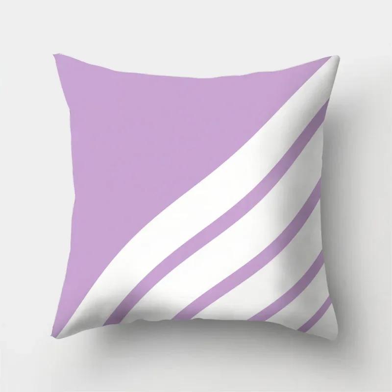 Purple Geometric Pattern Decorative Cushion Cover 45X45Cm Pillow Case For Sofa Home Decor Living Room Pillowcase