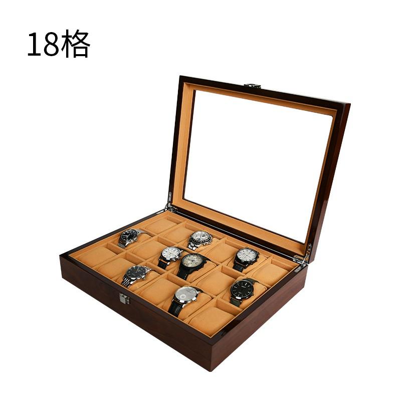 Hochwertige Holz-Uhren-Displaybox mit Mehrfachfächern für 3 bis 20 Uhren, Mahagoni-Finish, Personalisierbare Gravur