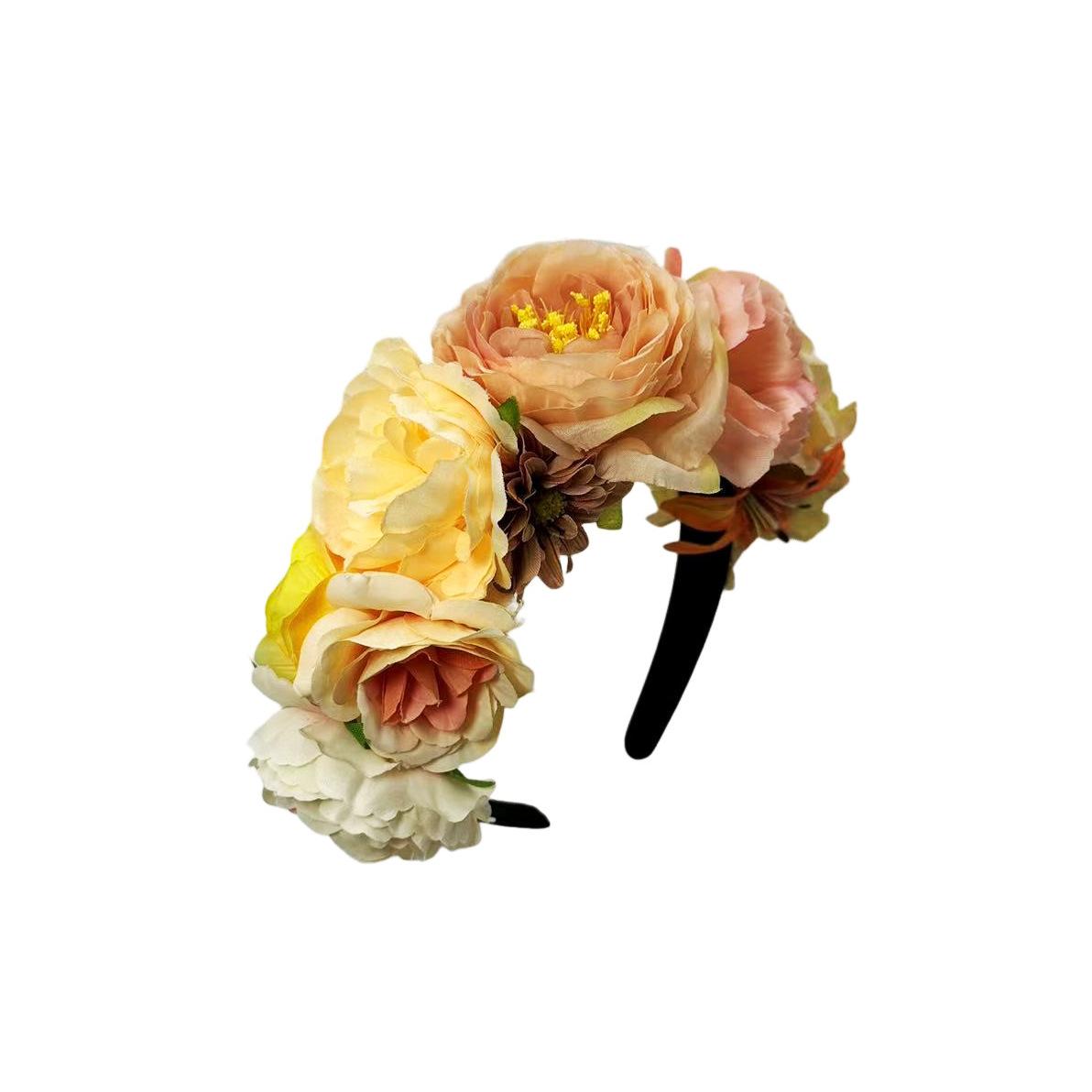 

Simulation flower headband European bridal wedding dress up super fairy headgear photo holiday party headgear