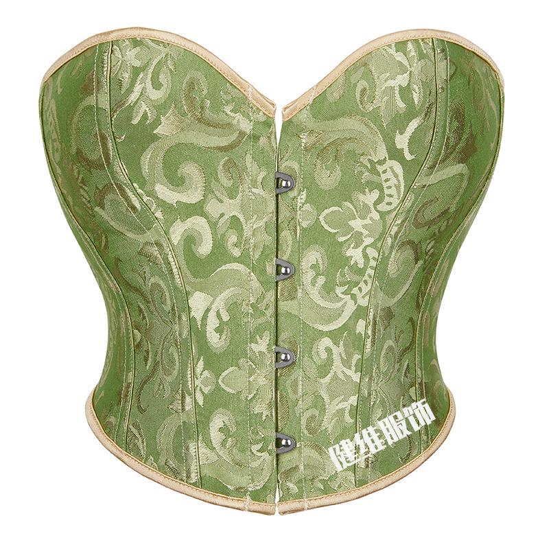 Vintage Fishbone Corset Crop Top: Drawstring, Waist Cincher, Tummy Control, Backless, Short Court Bodysuit with 4 Hooks.