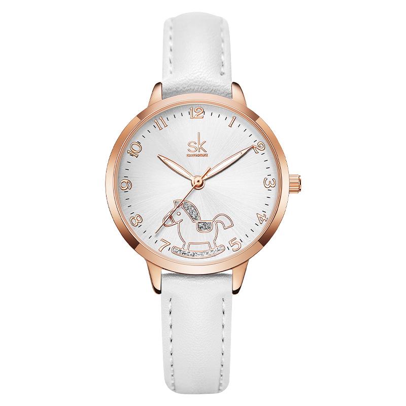 SK Brand Women's Diamond-Studded Carousel Watch - Academic Style, Douyin Live Stream, Model 9027