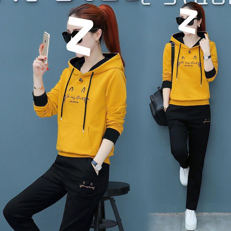 Elegant Women's Spring and Autumn Two-piece Korean Style Fashion Urban Casual Sportswear