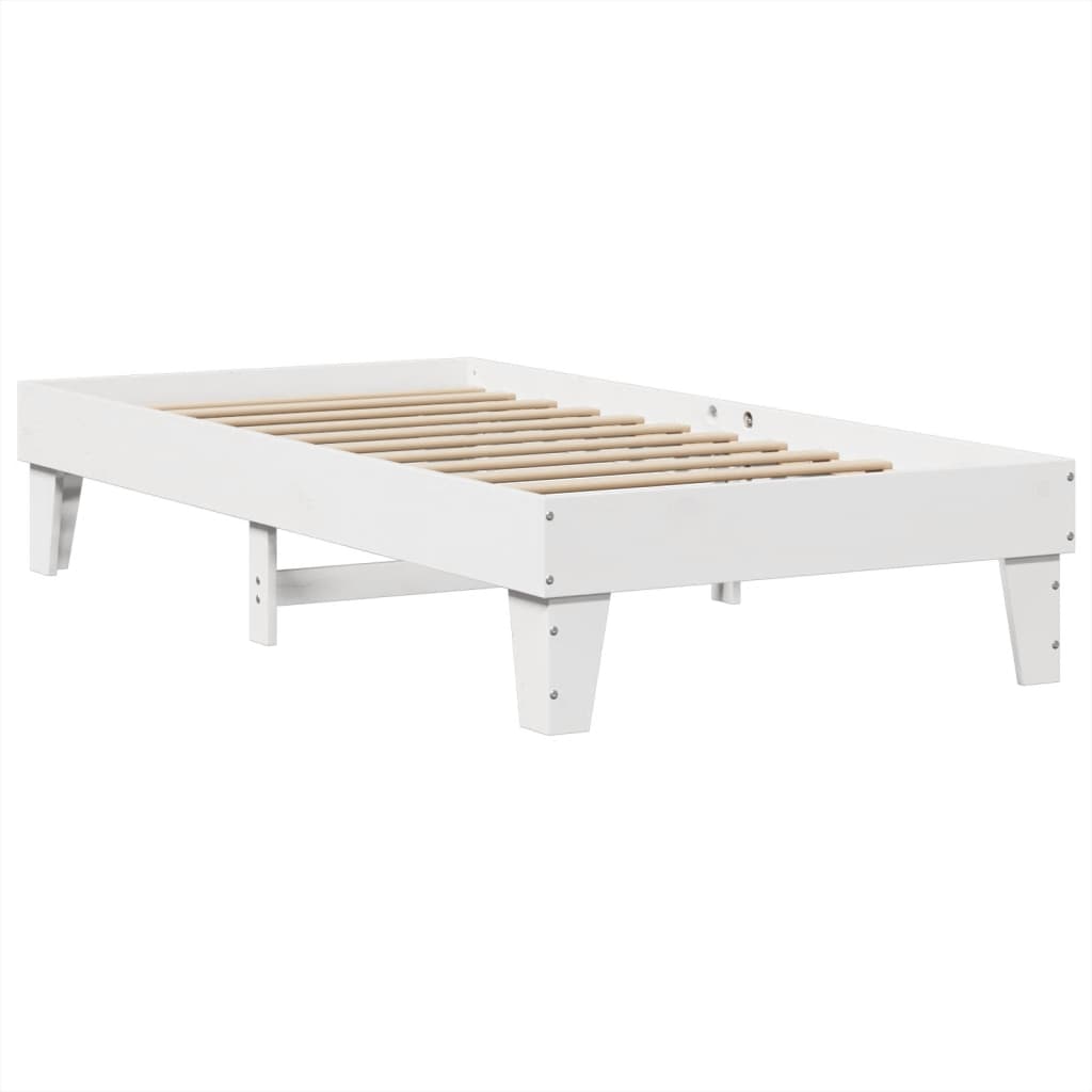 Solid Wood Bed without Mattress White 90 x 200 cm Pine Wood