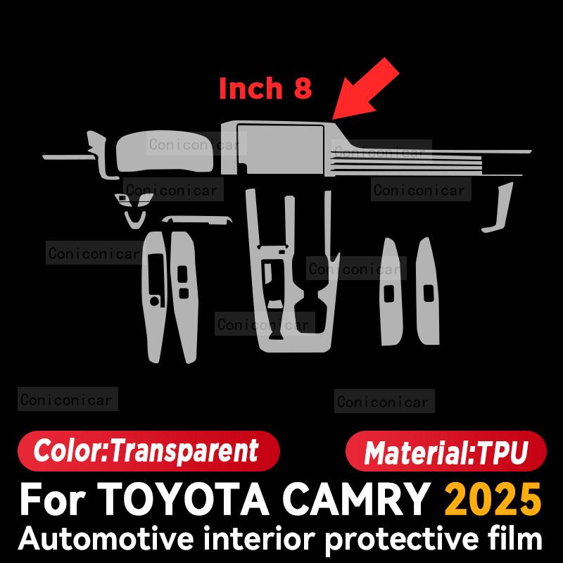 For TOYOTA CAMRY 2025 Panel Dashboard Navigation Automotive Interior Protective Film TPU Anti-Scratch Sticker Protect