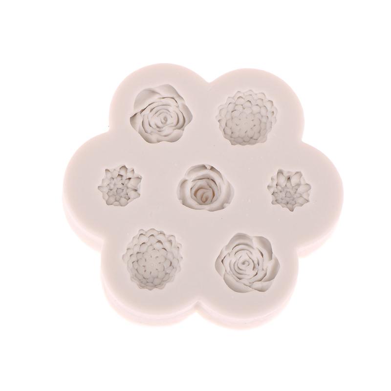 7 In 1 Flower Rose Peony Silicone Mold Diy Flower Aroma Candle Plaster Gypsum Ornaments Handmade Soap Mould