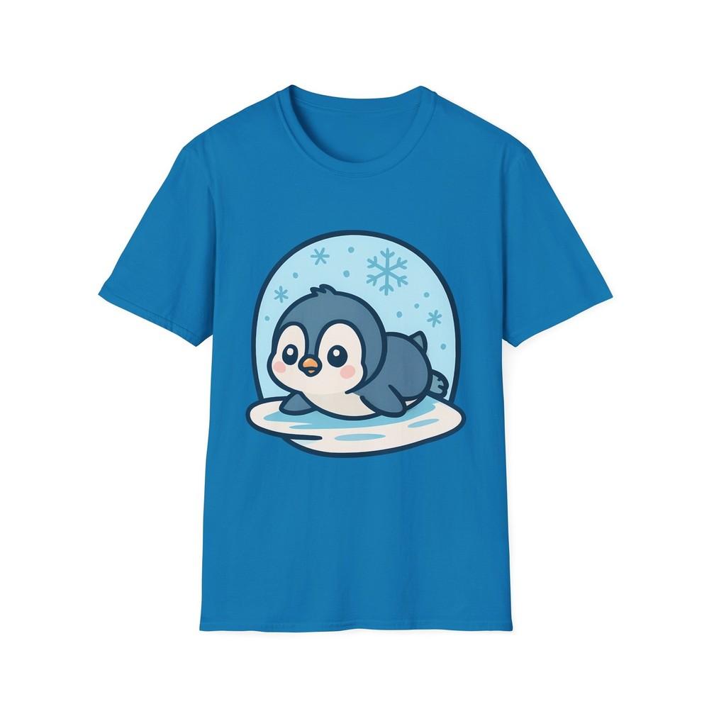 

Unisex Softstyle Cute Penguin T-Shirt | Winter, Whimsical, Christmas 2XL