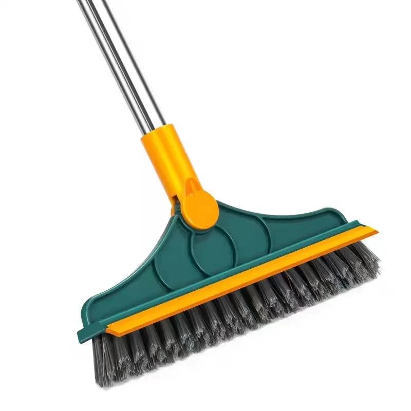 2-in-1 Efficient Design: Switch between brush modes to sweep stubborn stains and scrape away water/residue for time-saving clean