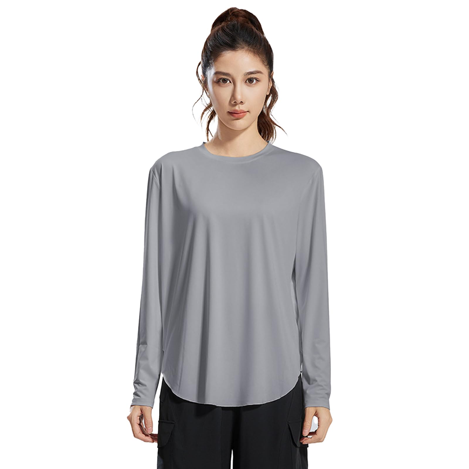 

Pluviva Yoga Sports Long Hot Quick Women s Top, T-Shirt, Sleeve, Pilates, Running, Gym, Yoga, Cycling, Fitness, Drying, C012-gr-M серый