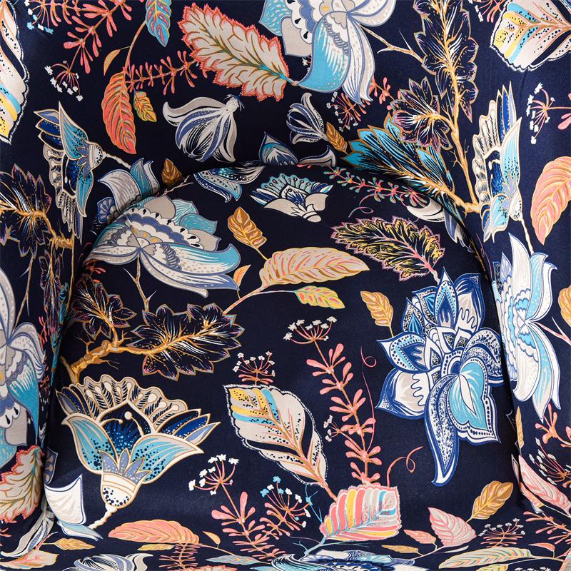Floral Printed Tub Club Chair Cover for Living Room Spandex Armchair Slipcovers Elastic Single Sofa Covers Bar Counter Hotel