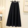 Women's Spring Autumn Winter Knitted Midi Half Skirt High Waist A-Line Umbrella Skirt Wool Flared Long Skirt to Match Sweaters
