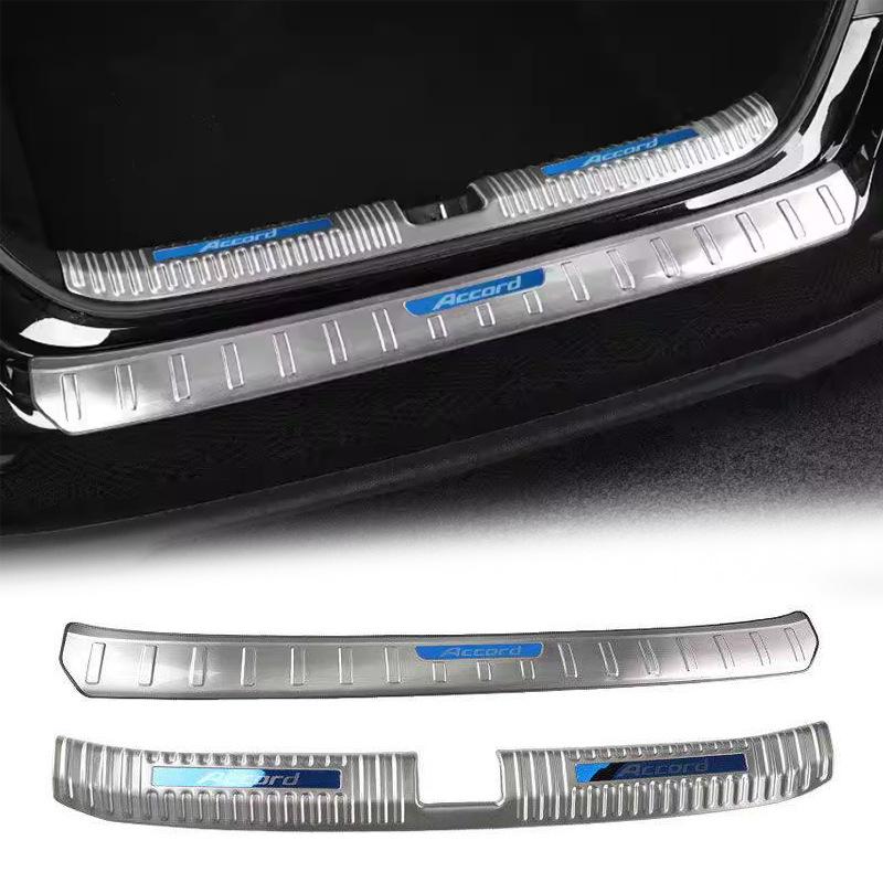 Honda Accord 2023-2026 Rear Bumper Guard, 11th Gen Tailgate Protector - Black Titanium/Silver