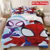 Heroes Cartoon Bedding Set, Super Team Duvet Cover With Pillowcases 75*50Cm, King Size Comforter Cover With Zipper For Kids Boys