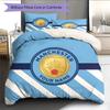 Custom Name Manchester City Pattern Bedding Quilt Set Home Decoration Gift (1 * Duvet Cover + 2 * Pillowcase Without Core).xwn
