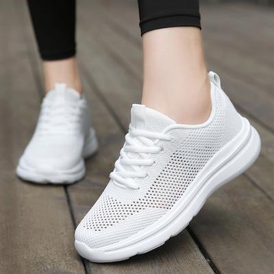 Große Herren-Sneaker Sommer atmungsaktive Mesh-Schuhe Schülerinnen reinweiße Laufschuhe