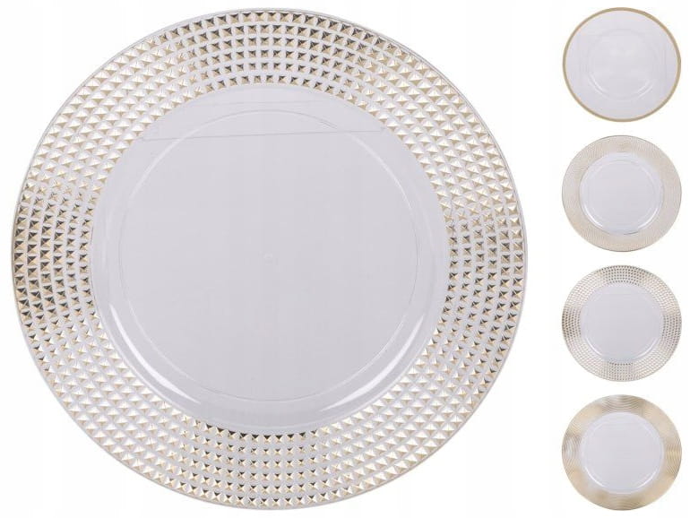 Serving Plate with Speckled Rim , Plastic