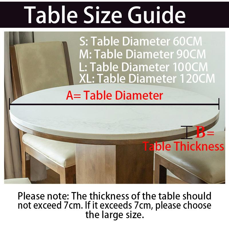 Waterproof Elastic Table Cover 60/90/100/120Cm Green Round Oil-Proof Tablecloth for Kitchen Dining Wedding Party Home Decoration