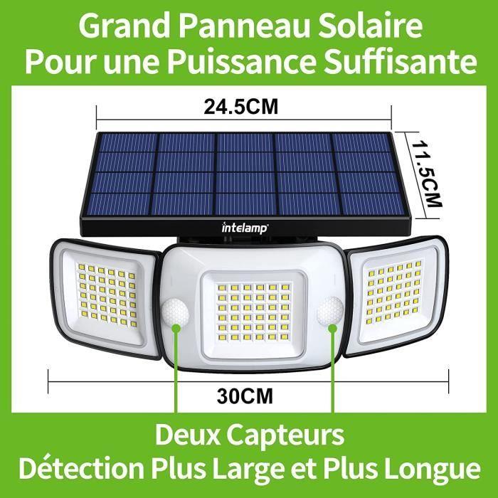 Lampe Solaire Exterieur 6000mAh Lumière Solaire Extérieure avec Détecteur de Mouvement 1200LM IP65 Eclairage Exerieur Solaire A231