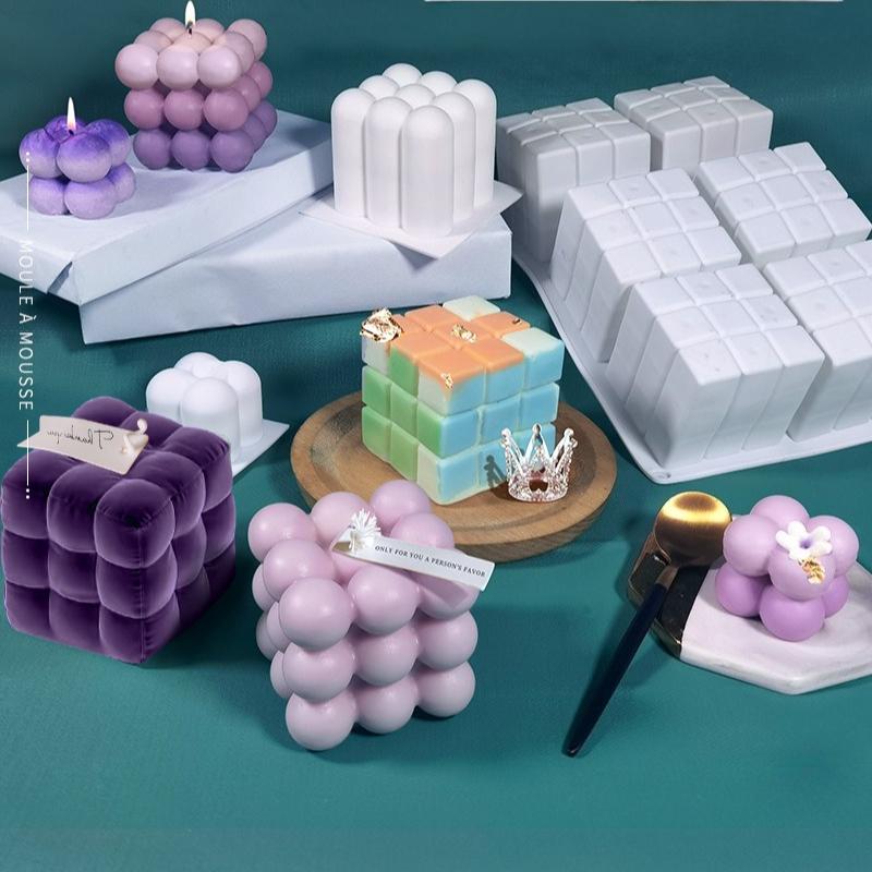 Cube Silicone Mold - DIY Ball Aromatherapy Candle Molds, Creative Baking & Mousse Cake Mould
