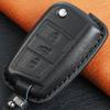 3 Button Genuine Leather Key Ring Case Cover Shell Holder Protect for Volkswagen Golf 7 Leon Seat Skoda Polo