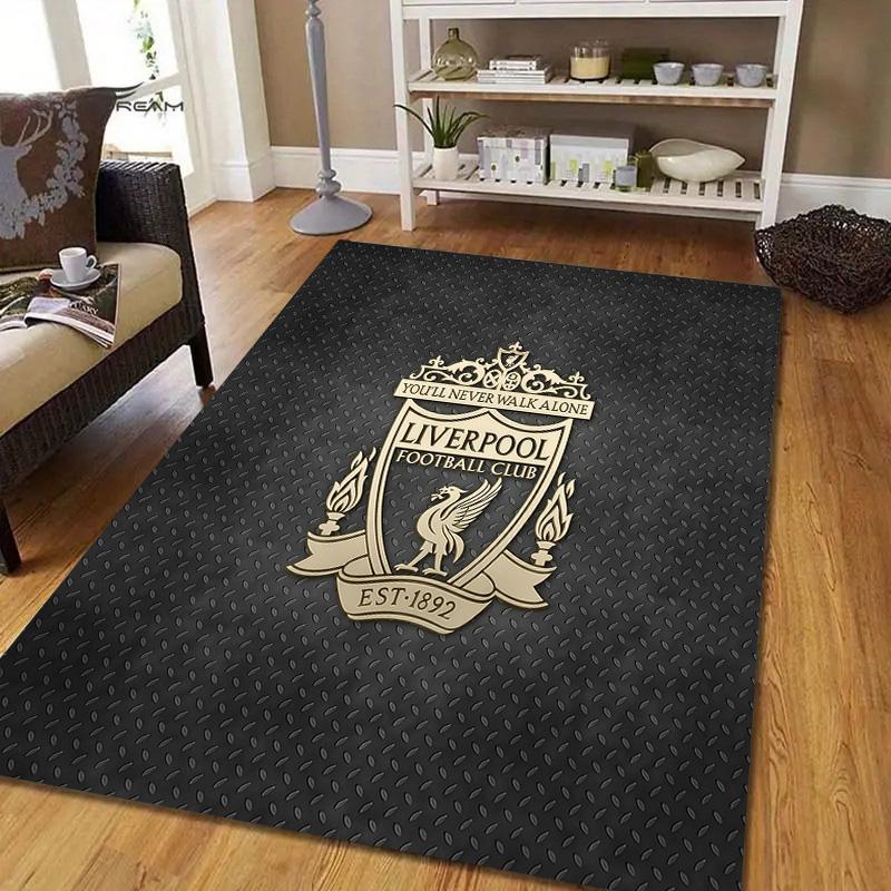 Leicester City Football Club Flannel Pattern Square Carpet,Area Rug,Carpet Rug for Living Room Bedroom Sofa Playroom Decor,Non-slip Floor Mat