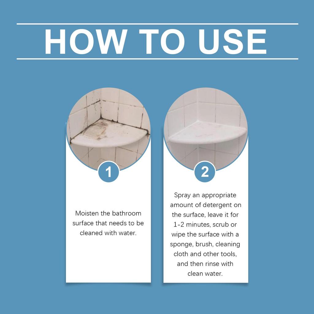 Bathroom Foam Cleaner Stubborn Grime Remover Rust Soften Scale Wall Joint Mold Cleaning Ceramic Tile Water Stain Scale Cleaner