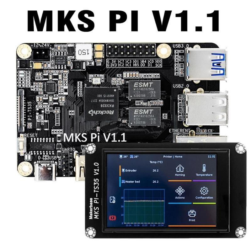 MKS PI V1.1 Control Card Controller 64bits SOC-onboard PI-TS35 Display Klipper Screen for  3D Printer Motherboard