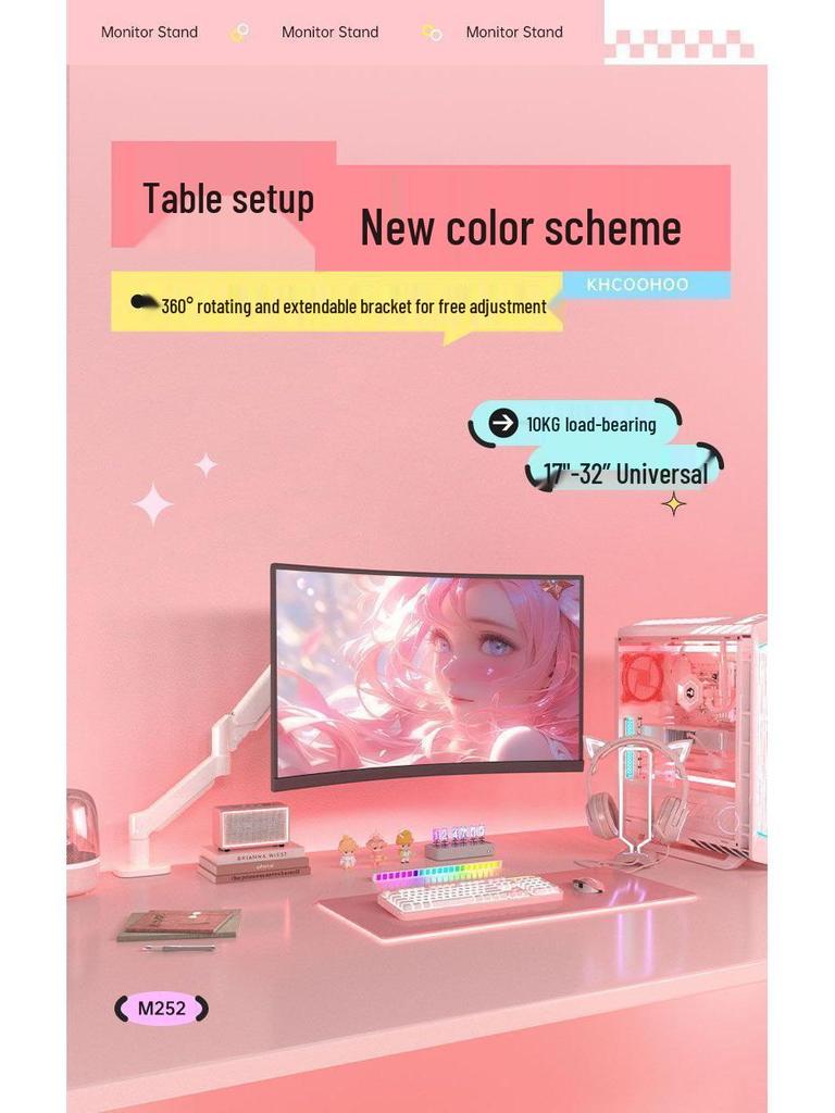 AOC-Compatible Adjustable Monitor Stand with Rotatable Arm