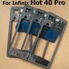 For Infinix Hot 40 Pro Middle Frame Front Bezel Faceplate Frame With Side Button Repair Spare Parts